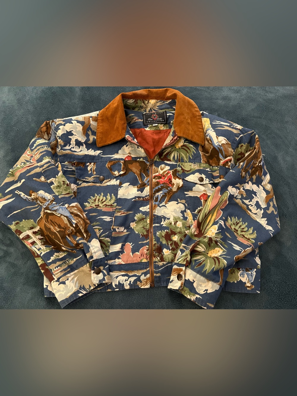 vintage 1990s "The Limited Collection" Western Scenic Print Cropped Jacket
Large